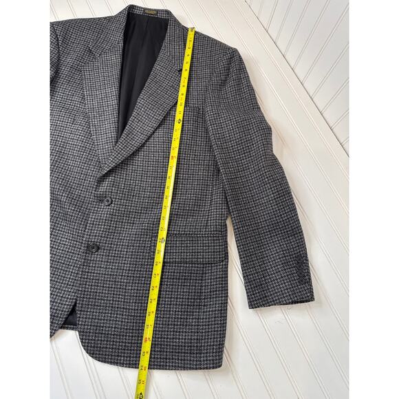 Oscar de la Renta Wool Mens Suit Tweed Gray Single Breasted Blazer Sports Sz 44L - Picture 4 of 6